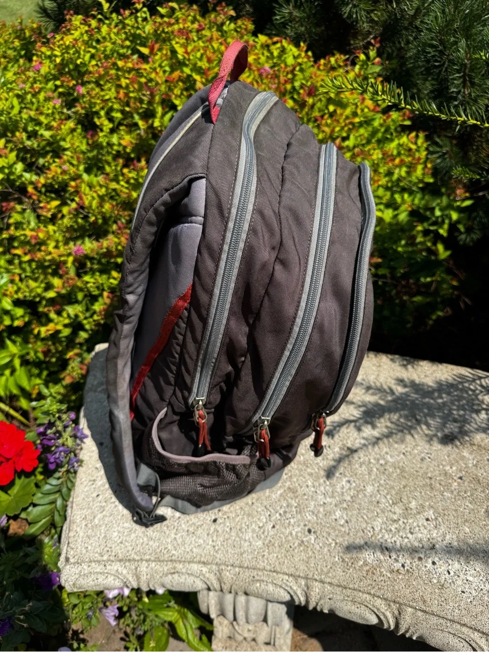 REI Classic Men's Gray Backpack with Red Accents